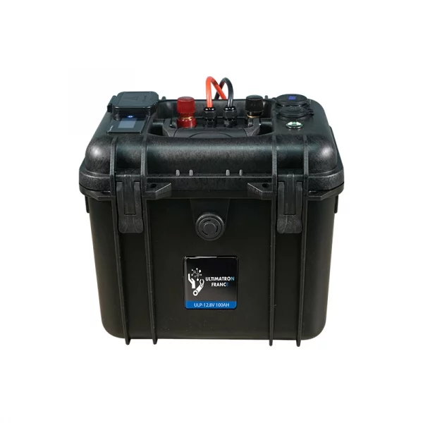 Ultimatron Batterie Valise Lithium Étanche 12.8V 100Ah 1280Wh LiFePO4 Smart BMS Avec Bluetooth-5